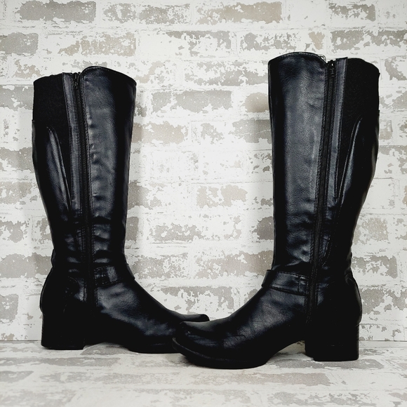 New BareTraps Women's Black Faux Leather Riding Boots F206 - Picture 5 of 12